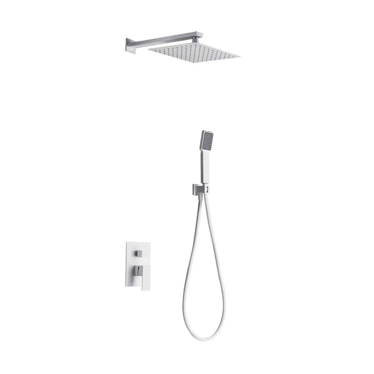 Empotrado de ducha monomando DUBLIN blanco mate / GPE006/BL Roc. 20×20
