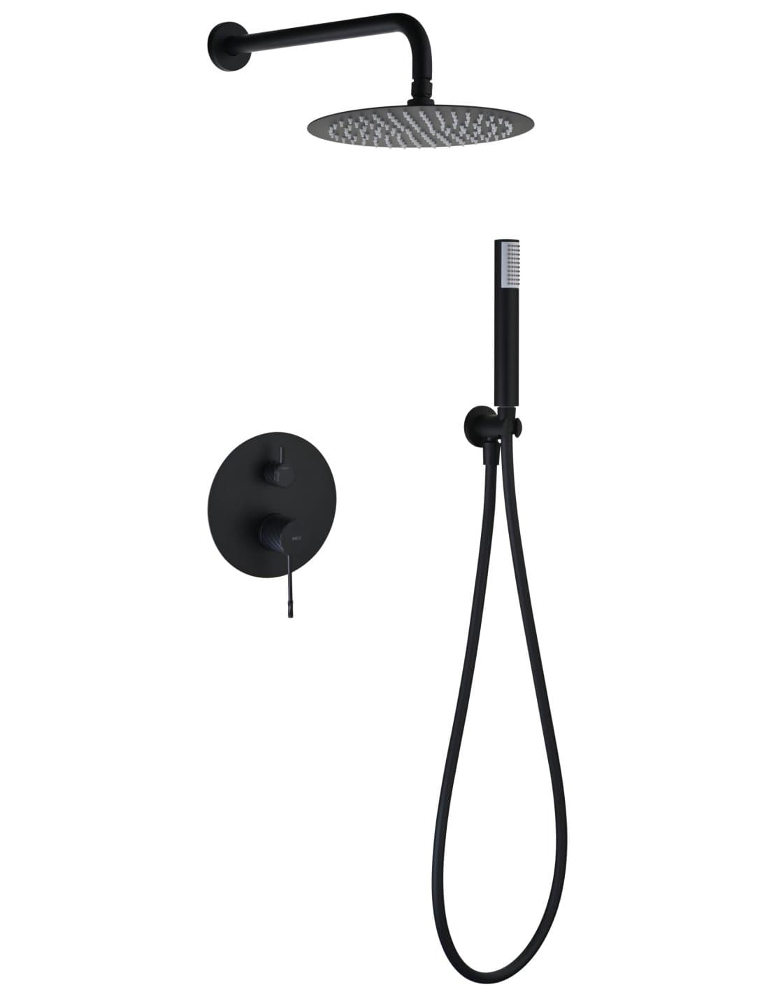 CONJUNTO DUCHA MONOMANDO EMPOTRADO BLESS NEGRO MATE GPB063/NG