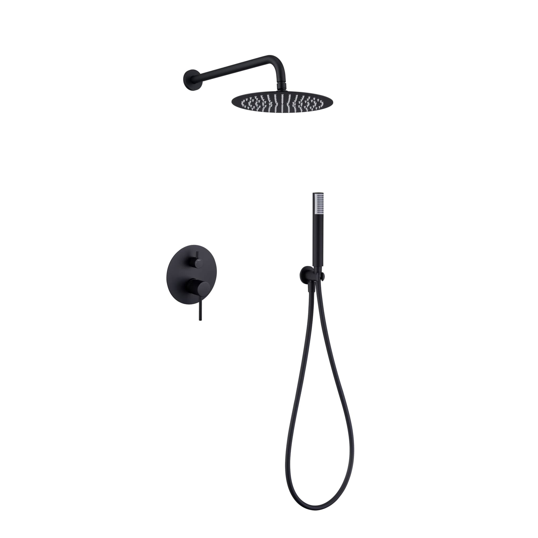 Conjunto ducha monomando empotrado Monza negro mate / GPM039/NG