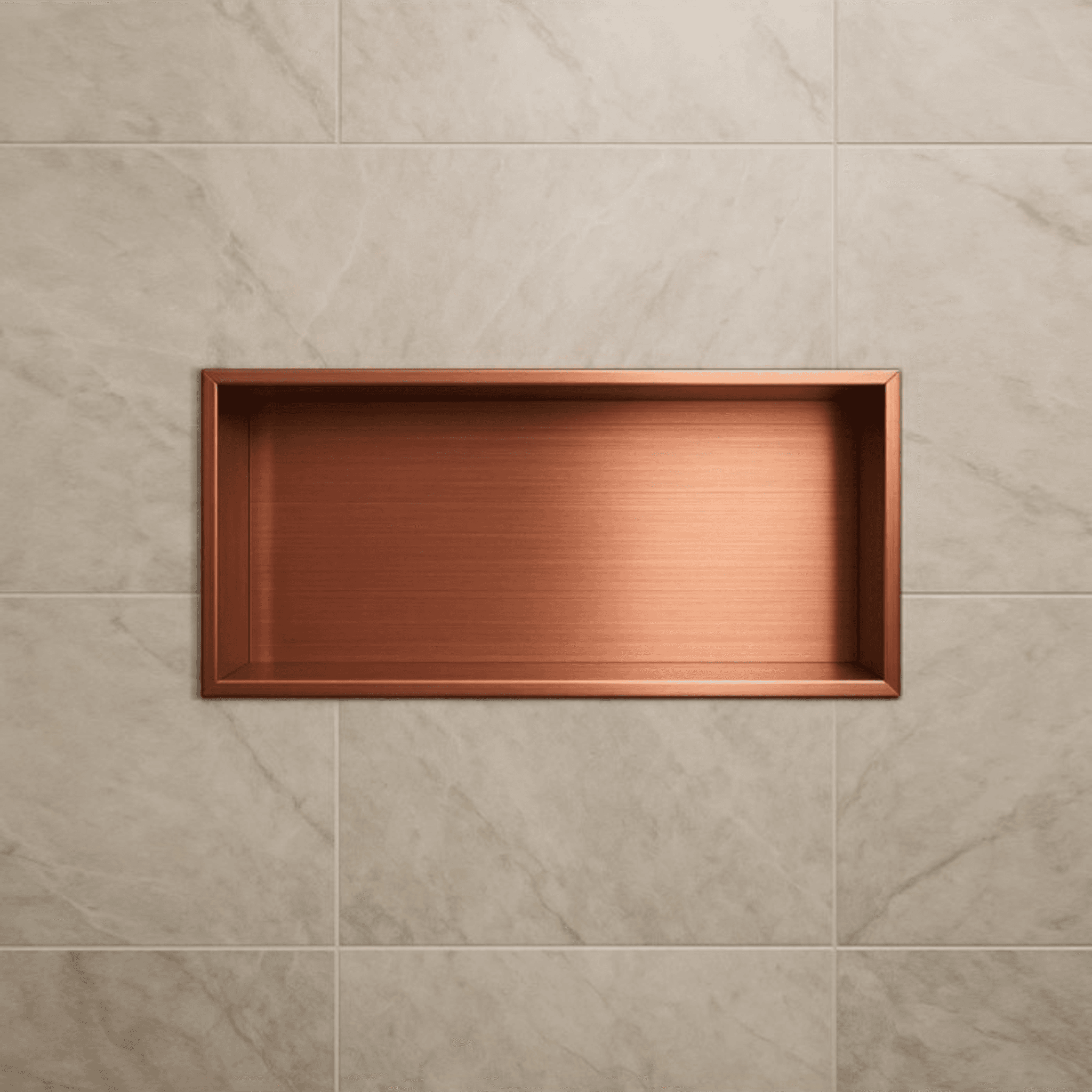 Hornacina para baño rectangular Oro rosa cepillado Pacific HOR002/ORC