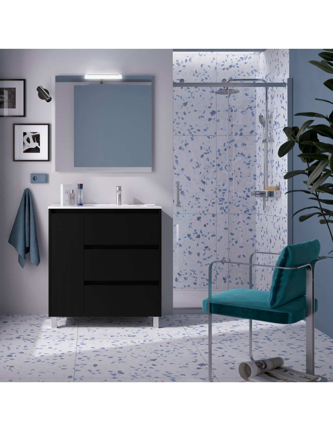 Mueble baño suspendido Noja 1P+3C de Salgar 90