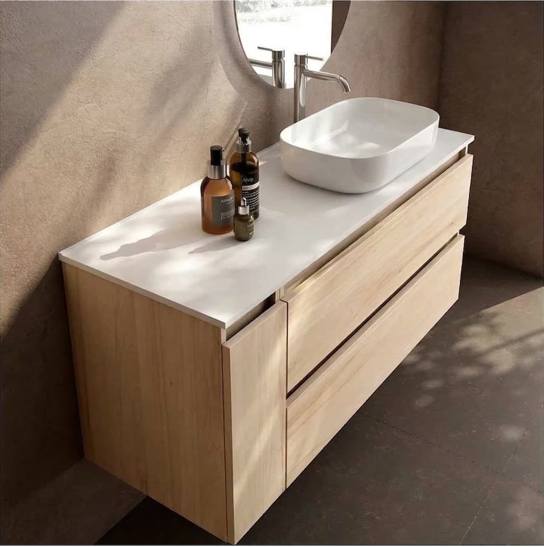 Mueble de baño suspendido Box 2C+1P TOP Laminado de Visobath