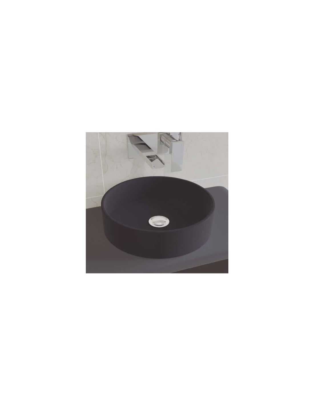 Lavabo sobre encimera 35.5ø EXTRA-FINO de cerámica Negro mate Osiris