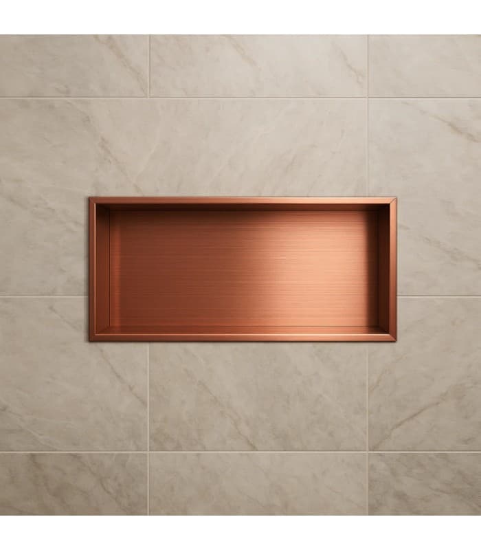 Hornacina para baño rectangular Oro rosa cepillado Pacific HOR002/ORC