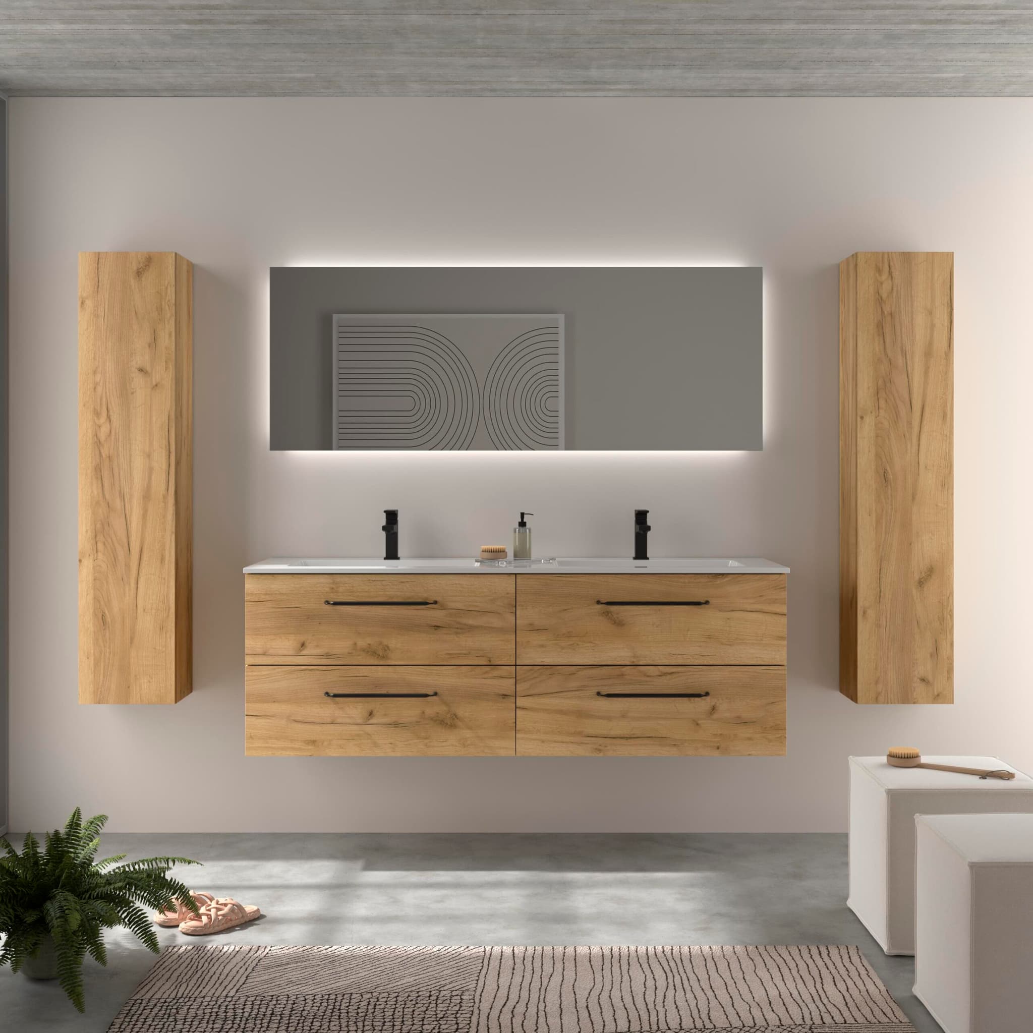 SALGAR MORAI Mueble de baño suspendido 160 Lavabo Vilna Mineral Solid.
