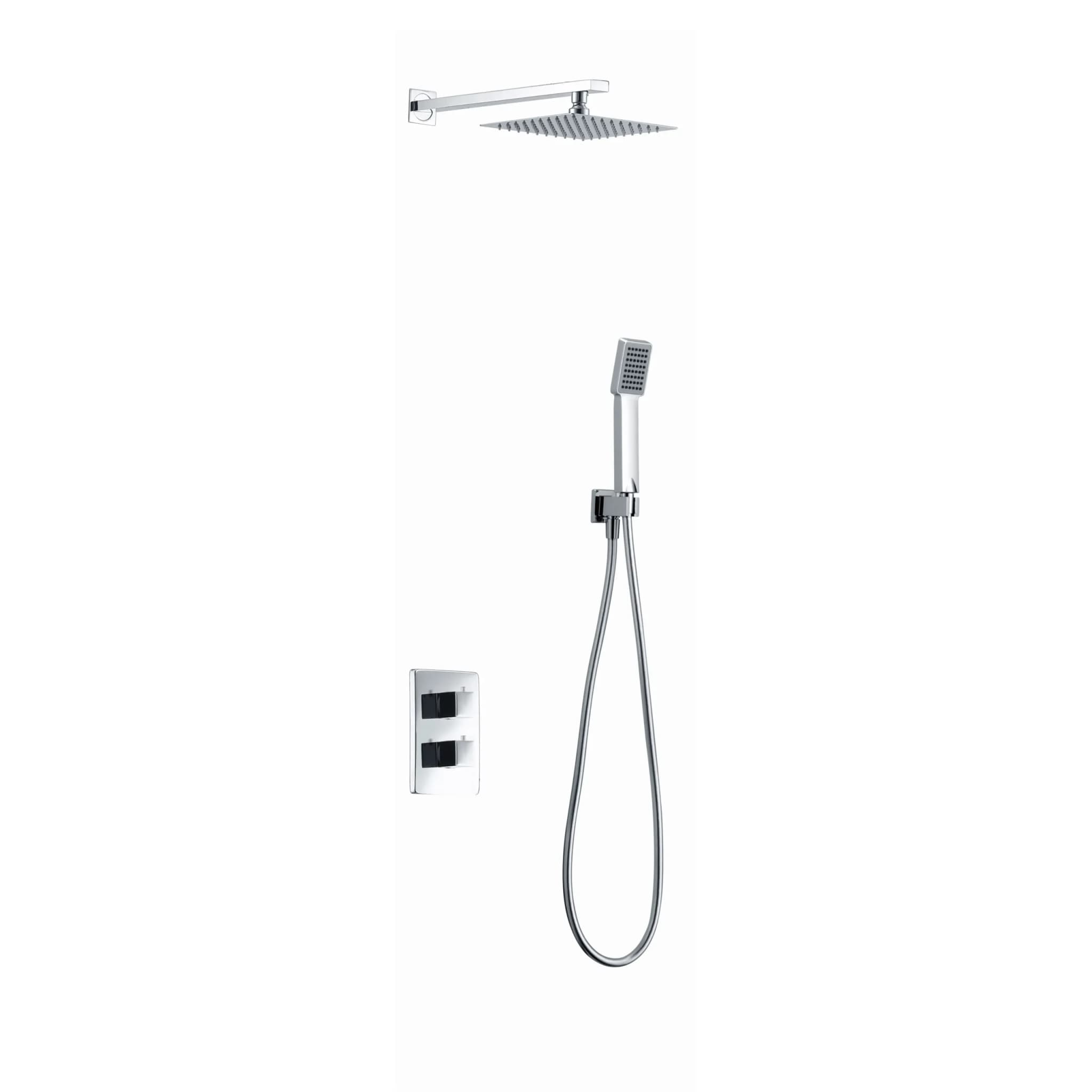 Empotrado de ducha termostatico CIES cromo / GPC009 Roc. 20×20