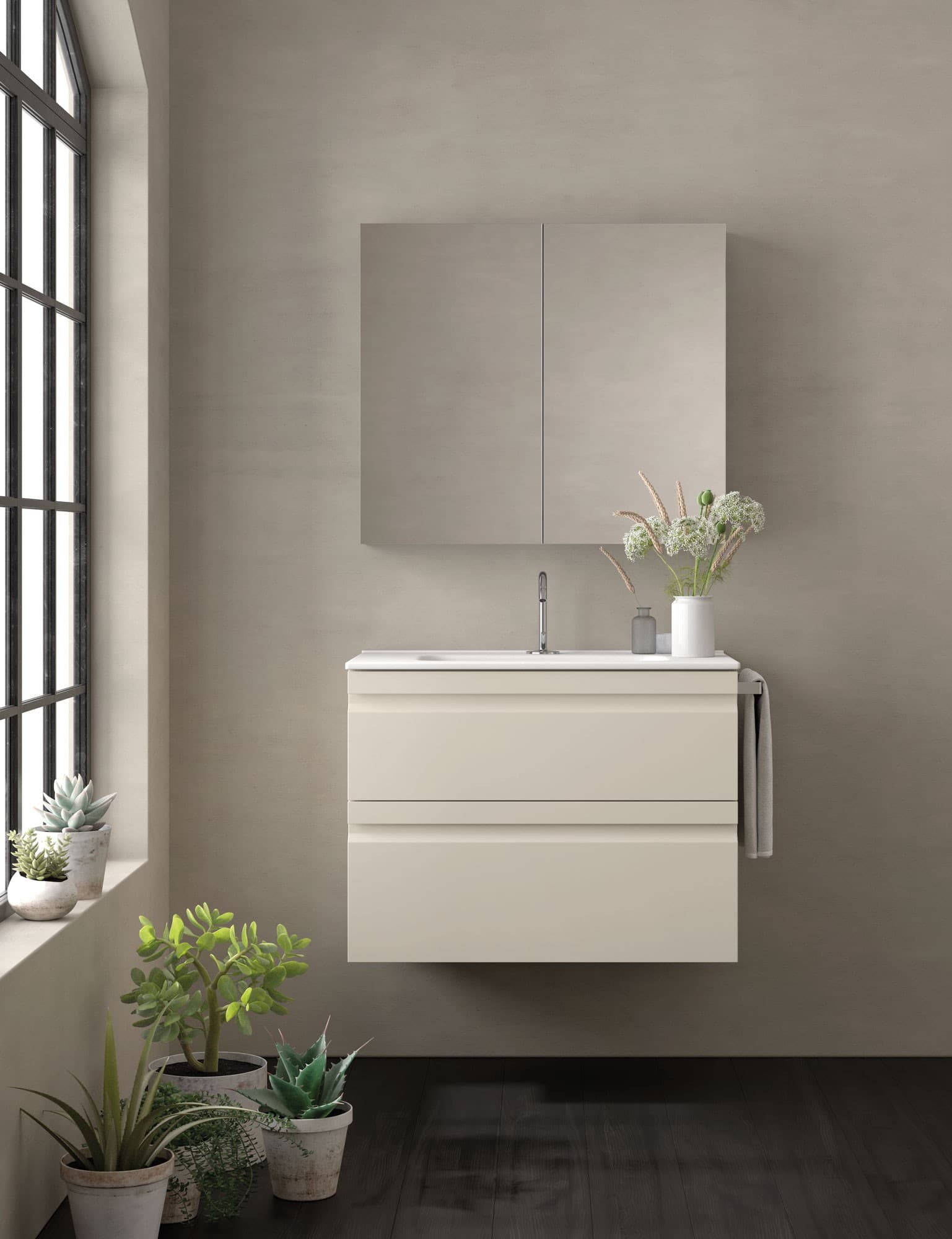 Mueble baño suspendido Natalia 2 cajones de Avila dos 60-80-100-120