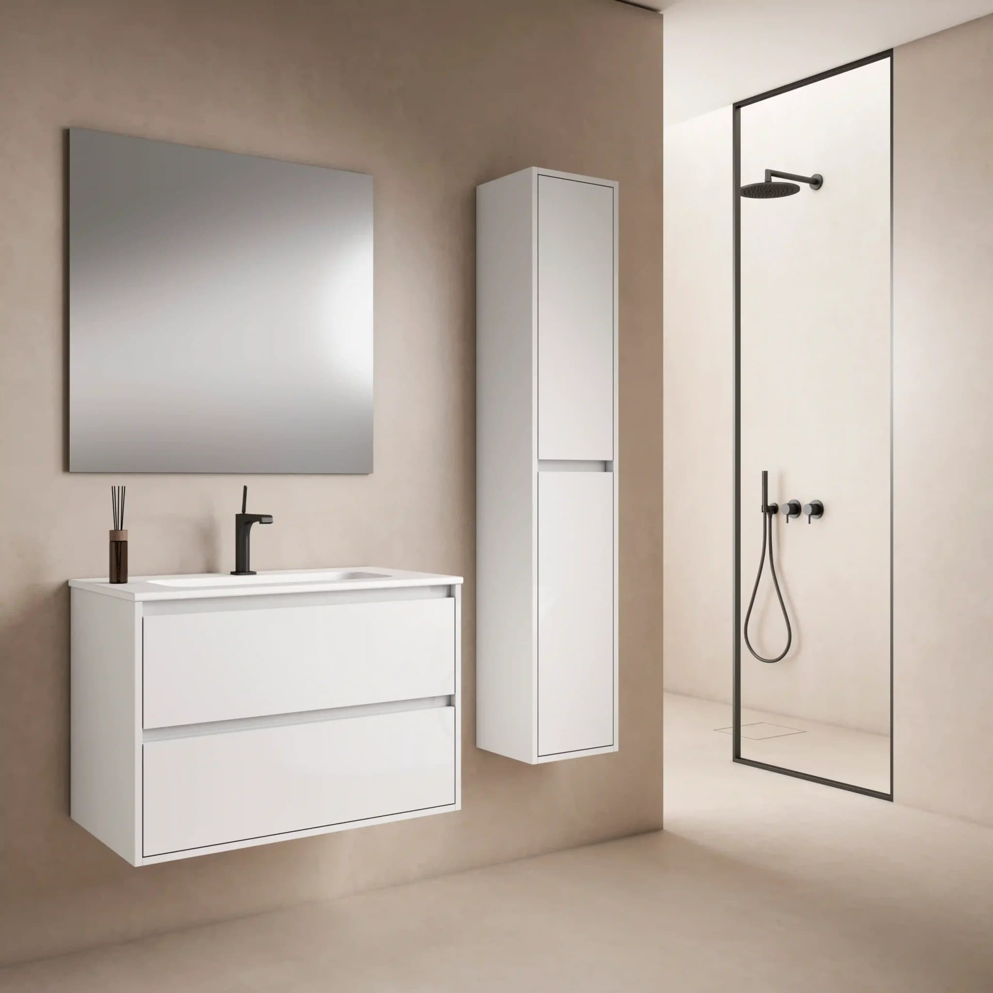 Conjunto mueble de baño suspendido de 2c serie Jade(60, 70, 80, 90, 100 y 120)