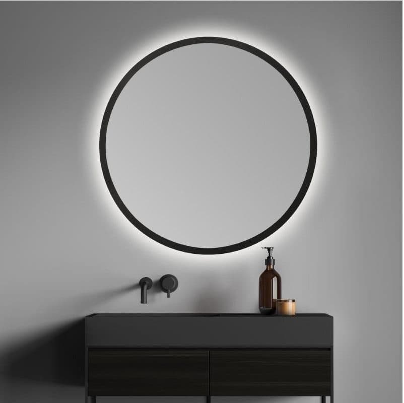 Espejo de baño con luz LED redondo led B-953 Negro