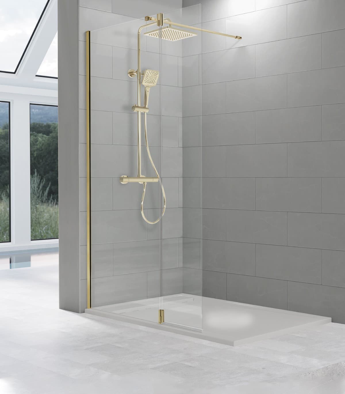 Mampara Frontal Kassandra TUTTI TT424 Oro Cepillado