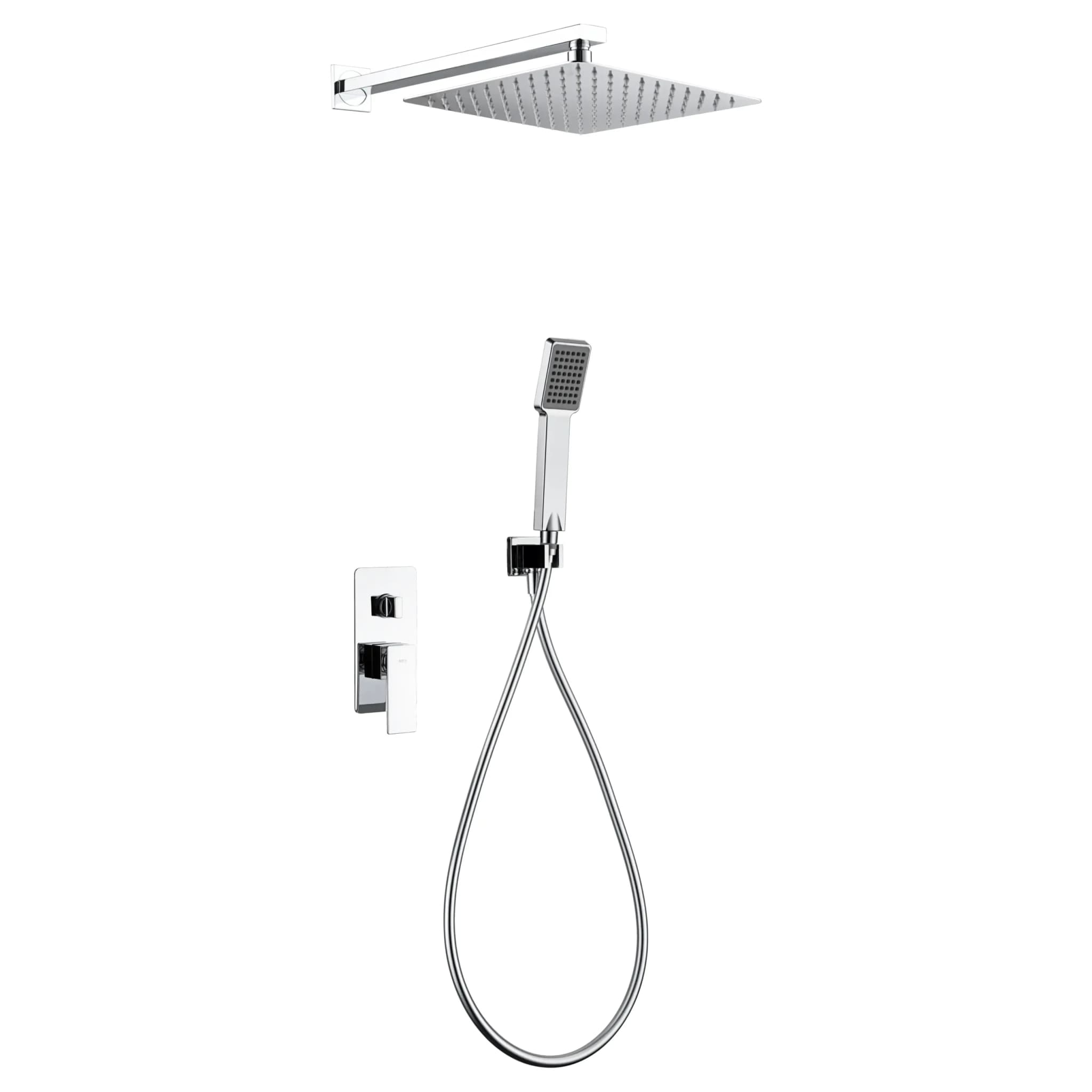 Conjunto de ducha empotrado monomando Pisa cromo / GPP048 Roc. 20×20