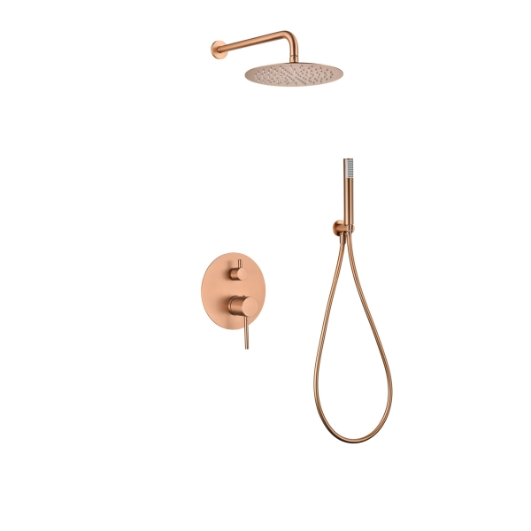 Conjunto ducha monomando empotrado Monza oro rosa cepillado / GPM039/ORC - Imagen 1