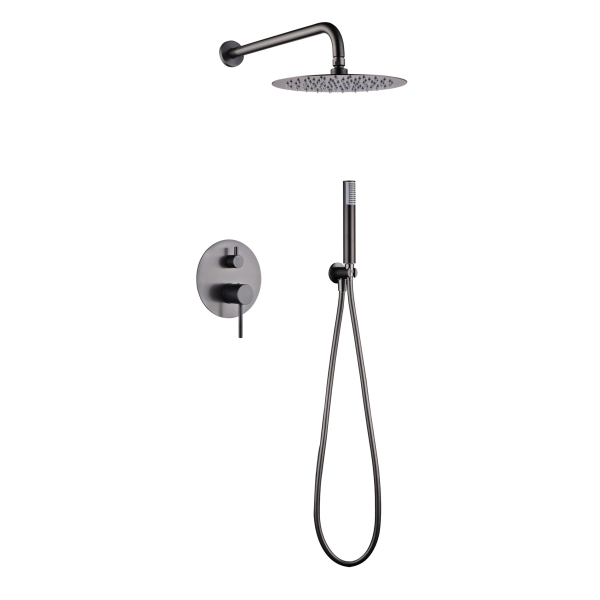 Conjunto ducha monomando empotrado Monza black gun metal / GPM039/BGM - Imagen 1