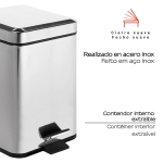 PAPELERA 5 lt ARGENTA CROMO - Imagen 2