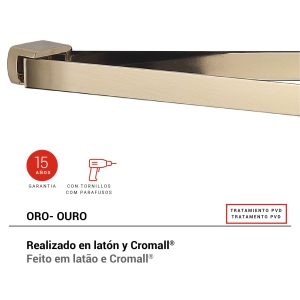 toallero doble pirenei oro - Imagen 2