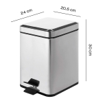 PAPELERA 5 lt ARGENTA CROMO - Imagen 3