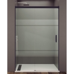 Mampara frontal fijo con puerta corredera BASIC de GME negro - Imagen 2
