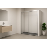 Mampara frontal fijo con puerta corredera Agata 100