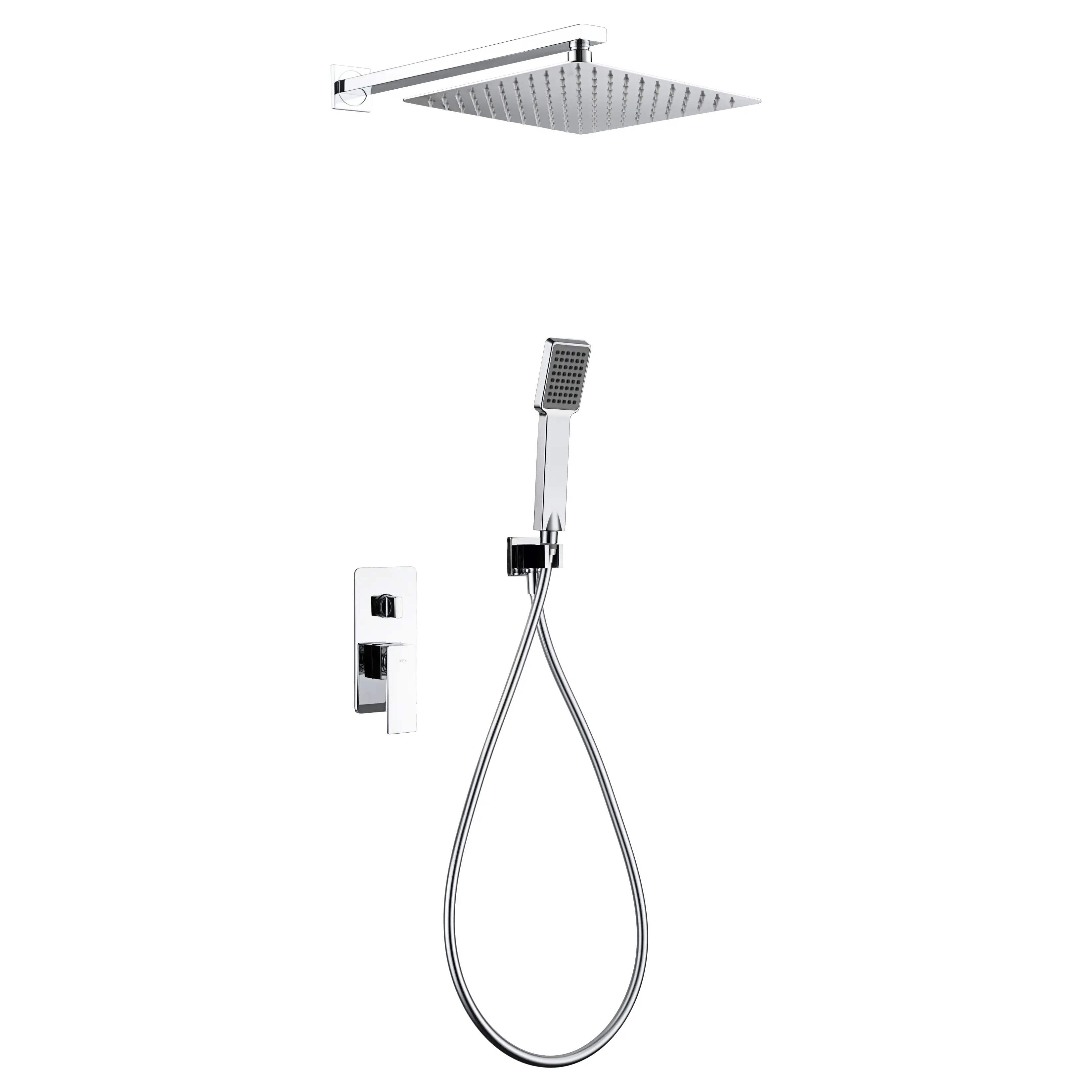 Conjunto ducha empotrado monomando Pisa cromo