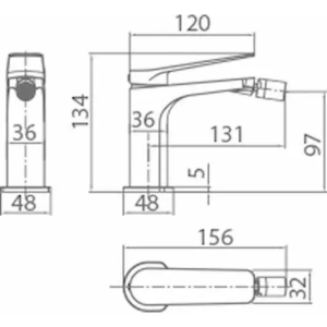 Monomando bide Napoles oro cepillado / BDN047-2OC - Imagen 2