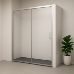 Mampara frontal fijo con puerta corredera Agata 100