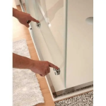 Mampara frontal fijo con puerta corredera 300 de Kassandra (lateral opcional) - Imagen 4