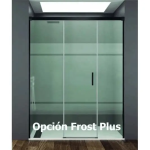 Mampara frontal 2 fijos con puerta corredera BASIC de GME negro mate - Imagen 2