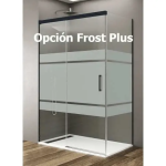 Mampara frontal fijo con puerta corredera y lateral fijo BASIC de GME negro - Imagen 2