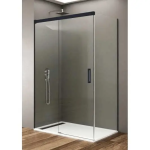 Mampara frontal fijo con puerta corredera y lateral fijo BASIC de GME negro