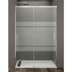 Mampara frontal fijo con puerta corredera BASIC de GME cromo - Imagen 2