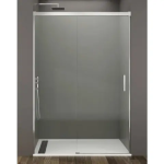 Mampara frontal fijo con puerta corredera BASIC de GME cromo