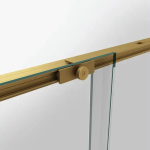 Mampara frontal fijo con puerta corredera y lateral fijo TWENTY de GME oro cepillado - Imagen 2