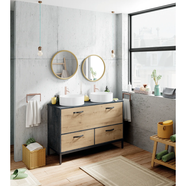 Mueble de lavabo Sena 120 dos senos en KIT - Imagen 1