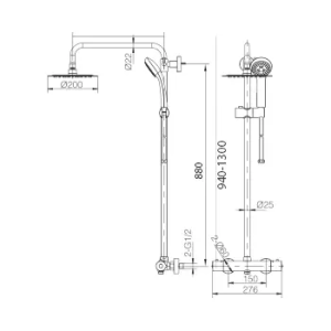Conjunto   de ducha termostático KENT cromo / BTK017-ECO - Imagen 2