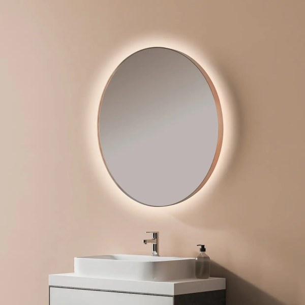 Espejo circular led B-960 Oro rosa cepillado - Imagen 1