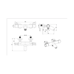 Kit   baño/ducha termostato ECO-KENT negro mate / BTK017-4ECO/NG - Imagen 2