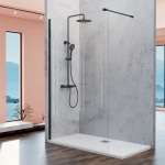 Mampara de ducha hoja fija FRESH FR633 Negro de Kassandra
