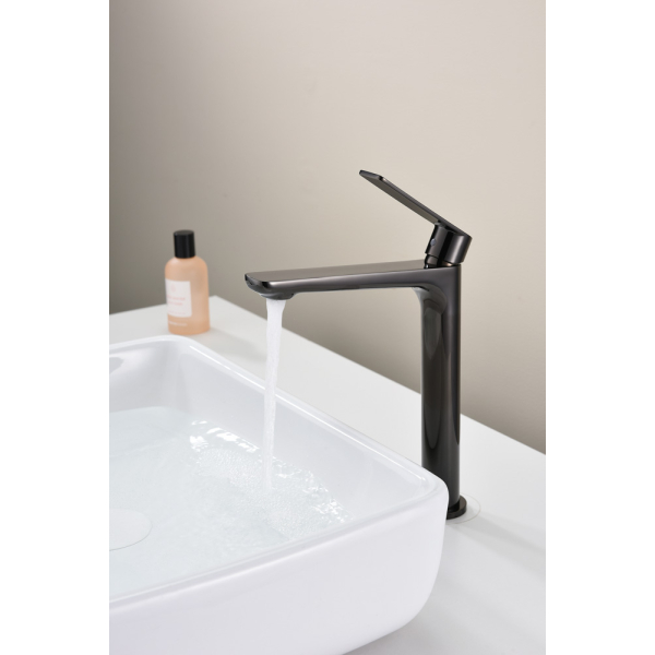 Grifo Monomando Alto de Lavabo GLORY Negro Cristal - Imagen 2