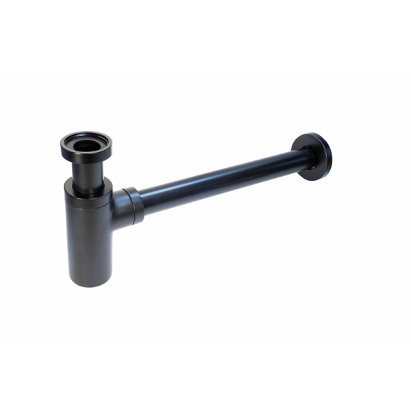 Sifón Minimalista Redondo para Lavabo Negro Mate - Imagen 1