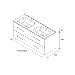 Mueble de baño MORAI de Salgar con encimera 120 - Imagen 3