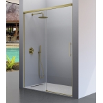 Mampara frontal fijo con puerta corredera y lateral fijo opcional URBAN de Kassandra Oro Cepillado - Imagen 2