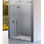 Mampara frontal fijo con puerta corredera y lateral fijo opcional URBAN de Kassandra Plata brillo - Imagen 2