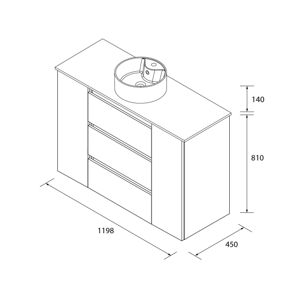 SALGAR BEQUIA PLUS METAL Mueble de baño 3C de 90-120+puerta y Lavabo Lisboa - Imagen 15