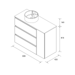 SALGAR BEQUIA PLUS METAL Mueble de baño 3C de 90-120+puerta y Lavabo Lisboa - Imagen 14