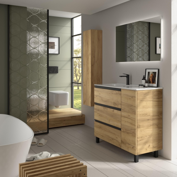 SALGAR BEQUIA METAL PLUS Mueble de baño 3C de 90+puerta Lavabo Constanza - Imagen 4