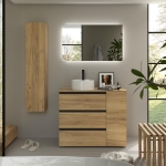 SALGAR BEQUIA PLUS METAL Mueble de baño 3C de 90-120+puerta y Lavabo Lisboa - Imagen 9