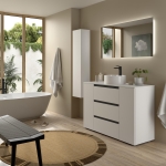 SALGAR BEQUIA PLUS METAL Mueble de baño 3C de 90-120+puerta y Lavabo Lisboa - Imagen 3