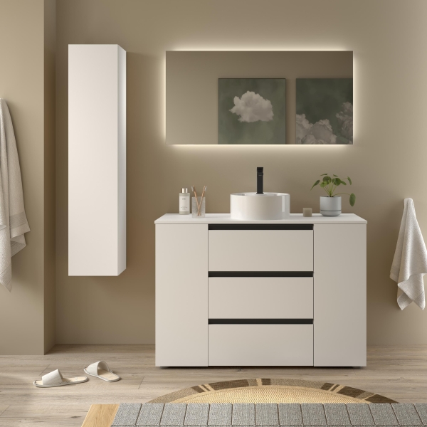 SALGAR BEQUIA PLUS METAL Mueble de baño 3C de 90-120+puerta y Lavabo Lisboa - Imagen 4