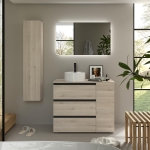 SALGAR BEQUIA PLUS METAL Mueble de baño 3C de 90-120+puerta y Lavabo Lisboa - Imagen 5