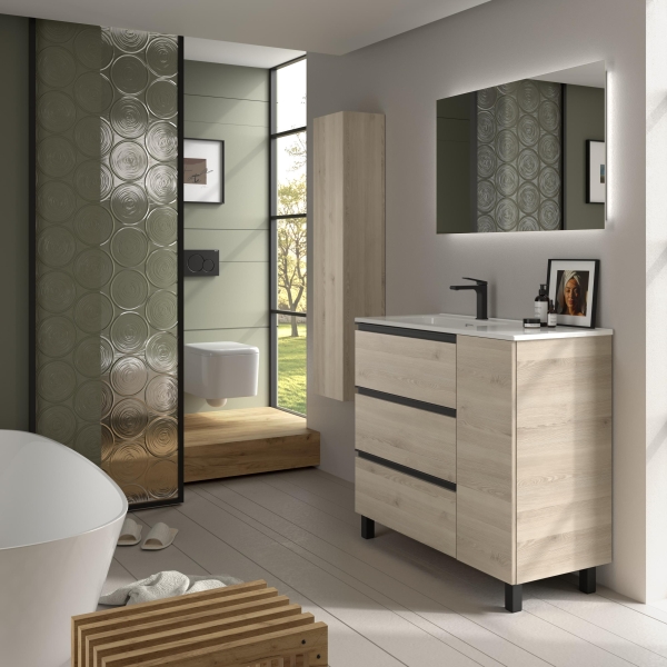 SALGAR BEQUIA METAL PLUS Mueble de baño 3C de 90+puerta Lavabo Constanza - Imagen 5